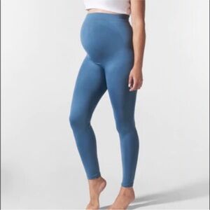 BLANQI Everyday Over Belly Maternity Compression Leggings, Oil Blue, Size L, NWT